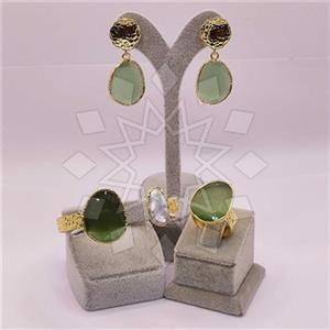 Fashion Gemstone  Ring Earring Bracelet Sets