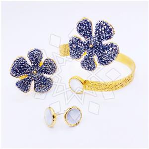Fashion Gemstone  Ring Earring Bracelet Sets