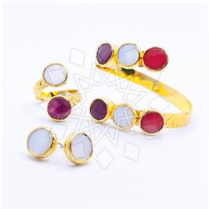 Fashion Gemstone  Ring Earring Bracelet Sets