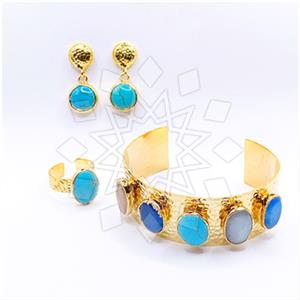 Fashion Gemstone  Ring Earring Bracelet Sets