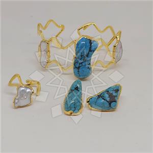 Fashion Gemstone  Ring Earring Bracelet Sets