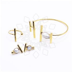 Fashion Gemstone  Ring Earring Bracelet Sets