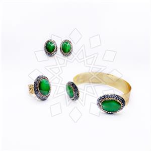 Fashion Gemstone  Ring Earring Bracelet Sets