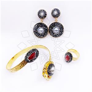 Fashion Gemstone  Ring Earring Bracelet Sets
