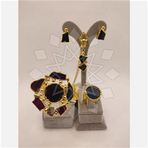 Fashion Gemstone  Ring Earring Necklace Bracelet Sets