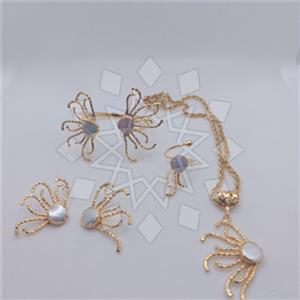 Fashion Gemstone  Ring Earring Necklace Bracelet Sets