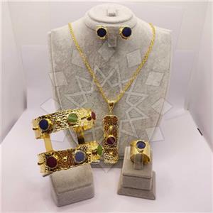 Fashion Gemstone  Ring Earring Necklace Bracelet Sets
