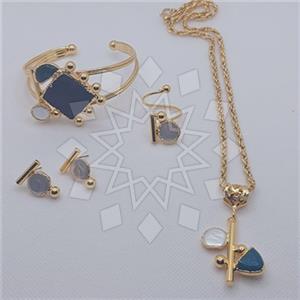 Fashion Gemstone  Ring Earring Necklace Bracelet Sets