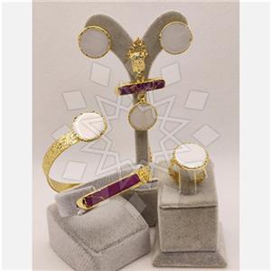 Fashion Gemstone  Ring Earring Necklace Bracelet Sets