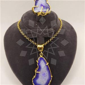 Fashion Gemstone  Ring Necklace Sets