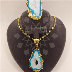 Fashion Gemstone  Ring Necklace Sets