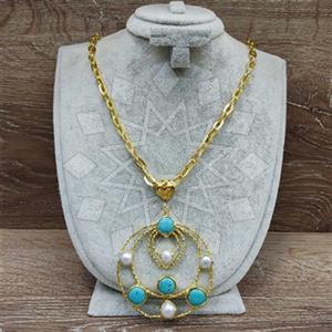 Fashion Gemstone  Statement Necklace
