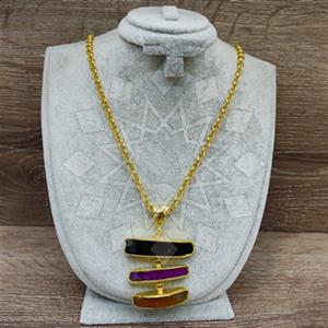 Fashion Gemstone  Statement Necklace