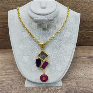 Fashion Gemstone  Statement Necklace
