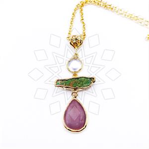 Fashion Gemstone  Statement Necklace