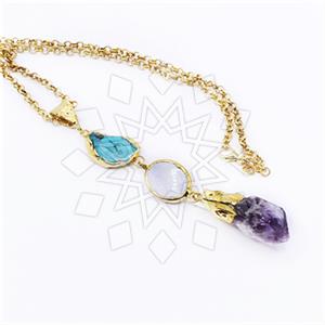 Fashion Gemstone  Statement Necklace