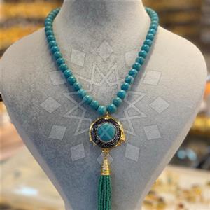Fashion Gemstone  Tassel Necklace