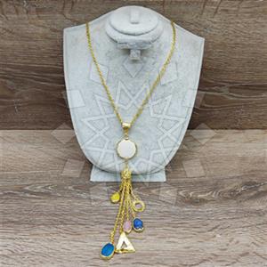 Fashion Gemstone  Tassel Necklace