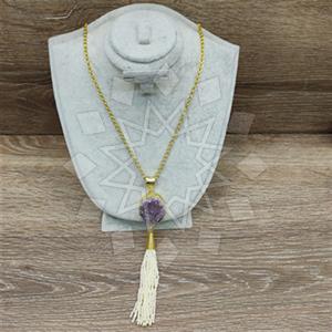 Fashion Gemstone  Tassel Necklace