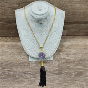 Fashion Gemstone  Tassel Necklace