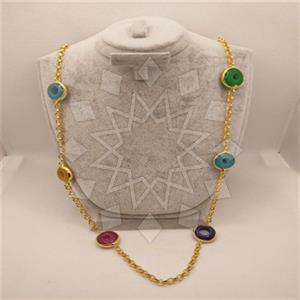 Fashion Gemstone Statement Necklace