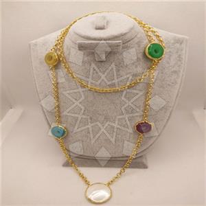 Fashion Gemstone Statement Necklace