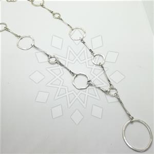 Fashion Geometric Metal and Chain Necklace