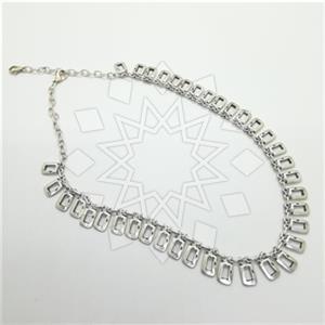 Fashion Geometric Metal and Chain Necklace