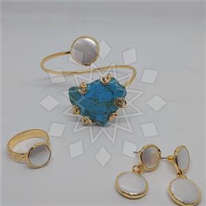 Fashion Geometric Ring Earring Bracelet Sets