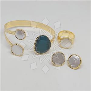 Fashion Geometric Ring Earring Bracelet Sets