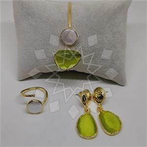 Fashion Geometric Ring Earring Bracelet Sets