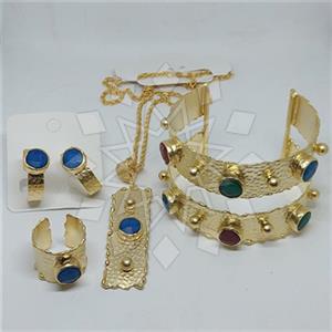 Fashion Geometric Ring Earring Necklace Bracelet Sets