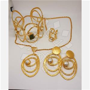 Fashion Geometric Ring Earring Necklace Bracelet Sets