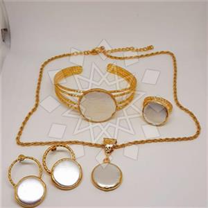 Fashion Geometric Ring Earring Necklace Bracelet Sets