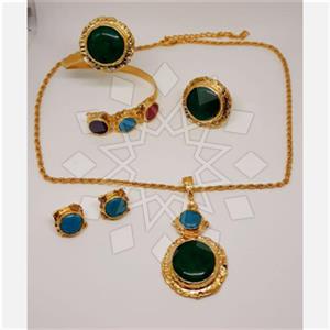 Fashion Geometric Ring Earring Necklace Bracelet Sets