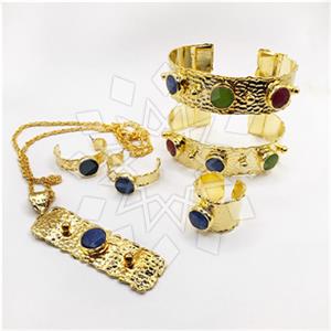 Fashion Geometric Ring Earring Necklace Bracelet Sets
