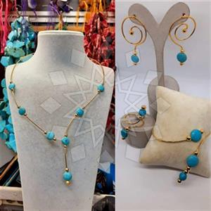 Fashion Geometric Ring Earring Necklace Sets