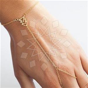 Fashion Geometric Single Finger to Bracelet Hand Jewelry