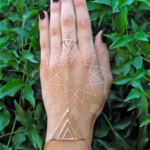Fashion Geometric Single Finger to Bracelet Hand Jewelry