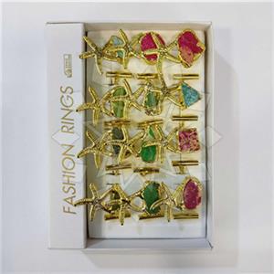 Fashion Hamsa Hand Moon and Stars Gemstone Rings Package