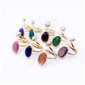 Fashion Handmade Artisan Bijoux  Double Gemstone Rings Package