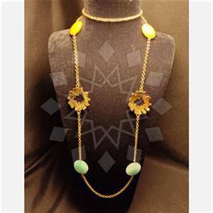 Fashion Handmade Artisan Bijoux  Metal and Chain Necklace