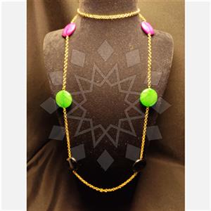 Fashion Handmade Artisan Bijoux  Metal and Chain Necklace