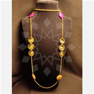 Fashion Handmade Artisan Bijoux  Metal and Chain Necklace