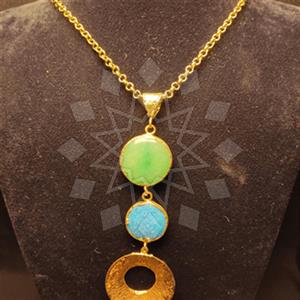 Fashion Handmade Artisan Bijoux  Metal and Chain Necklace