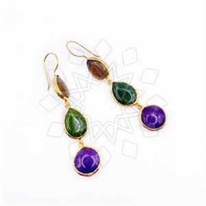 Fashion Handmade Artisan Bijoux  Triple Drop Earrings