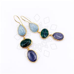 Fashion Handmade Artisan Bijoux  Triple Drop Earrings