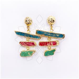 Fashion Handmade Artisan Bijoux  Triple Drop Earrings