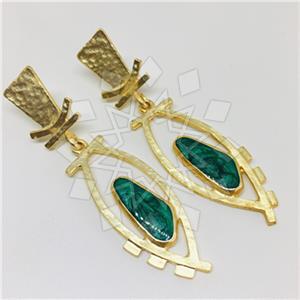 Fashion Handmade Artisan Brass  Double Drop Earrings