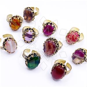 Fashion Handmade Artisan Brass  Gemstone Rings Package